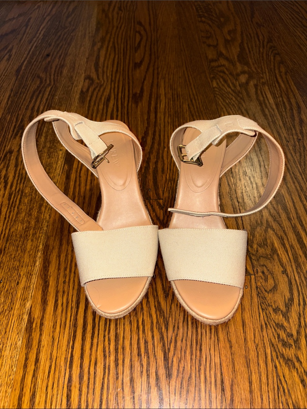 J.Crew Beige Canvas Ankle-Strap Women’s Sandals Size 8.5
